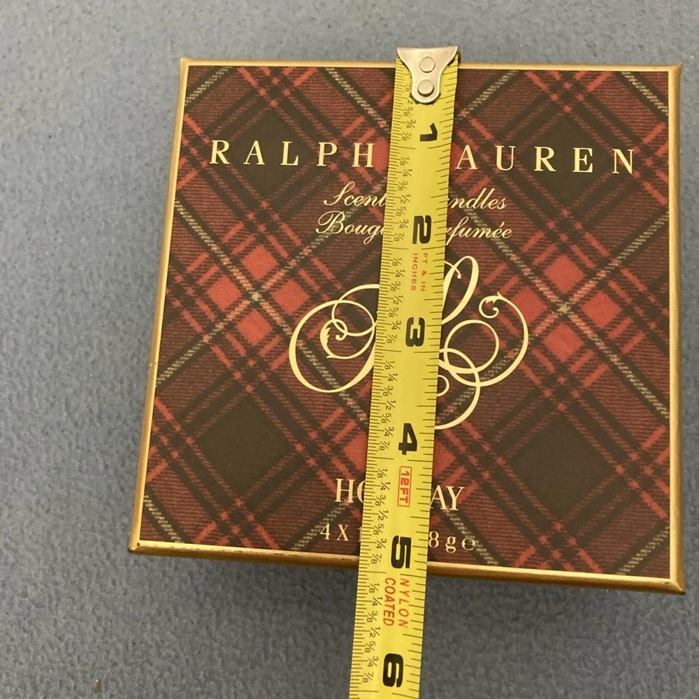 NIB RALPH LAUREN HOLIDAY Scent Votive Soy Blend 4 x 1oz Red‎ Glass Candles